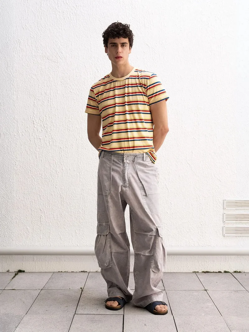 Giesto Grey GIESTO Wide Leg Cargo Pants for Men | Best Price UAE